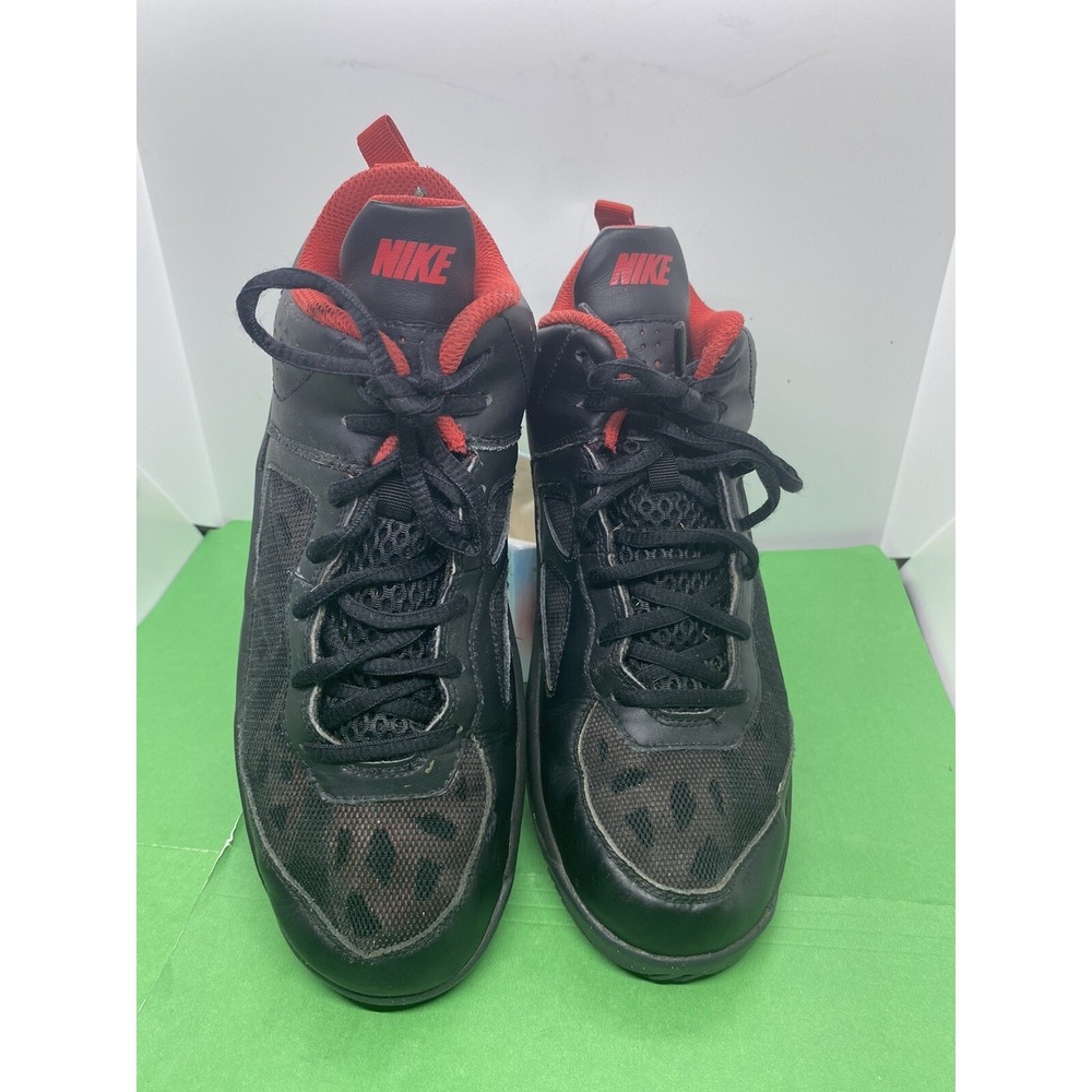 Nike Dual Fusion BB Black Red White Basketball Shoes 537574-001 GS sz 6.5Y